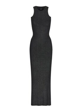 SKIMS Shimmer Foil Racerback Maxi Dress Onyx Black Size S